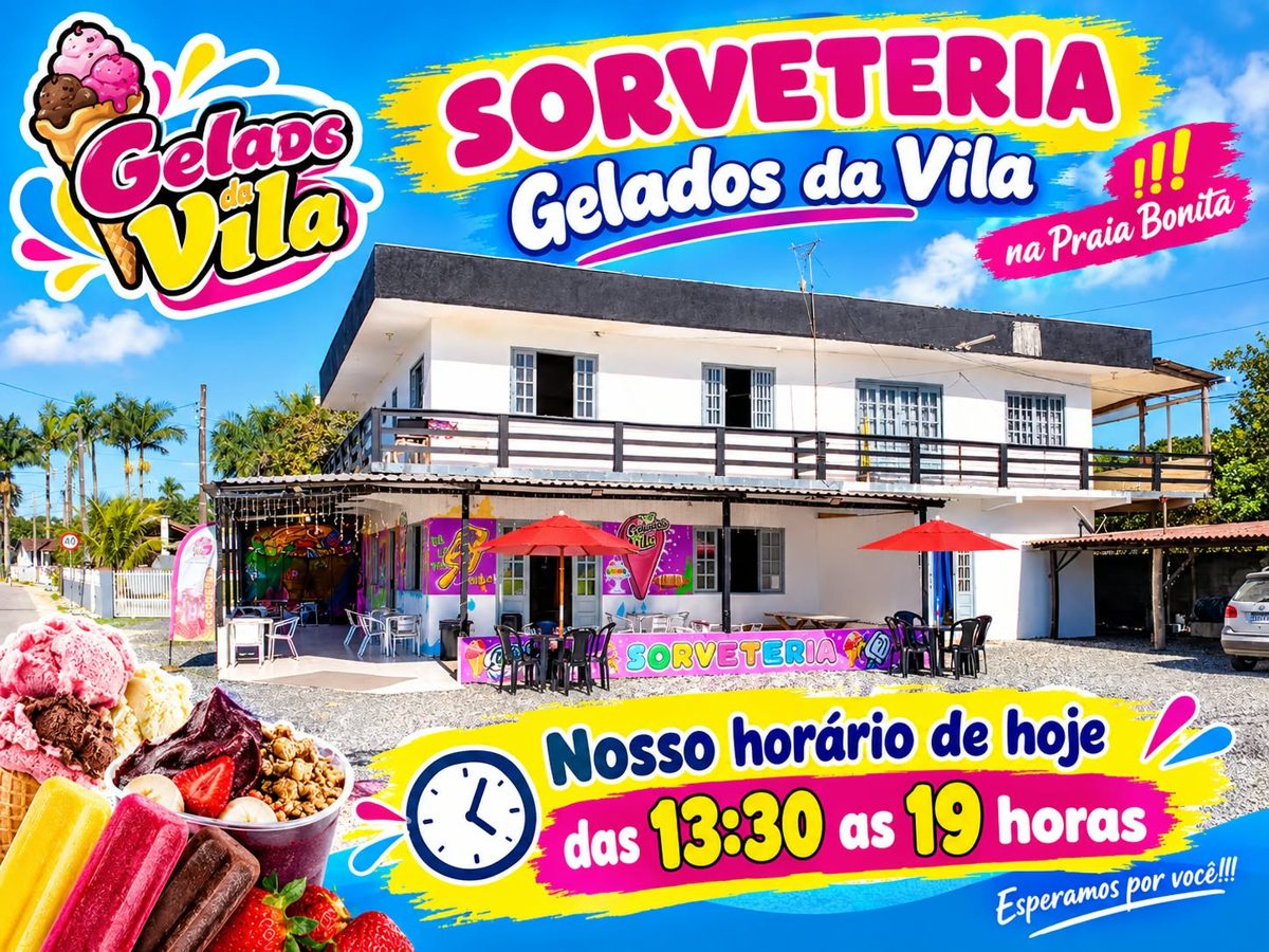 A sorveteria na Praia Bonita
