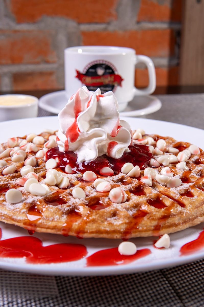 Waffle com frutas vermelhas