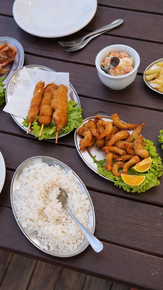 Porções de frutos do mar